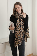 JS2414 Leopard Oblong Scarf - MiMi Wholesale