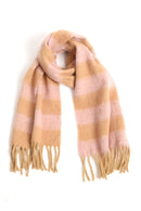 JS2415 Plaid Oblong Scarf with Fringe - MiMi Wholesale