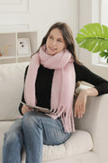 JS2416 Solid color Oblong Scarf with Fringe - MiMi Wholesale