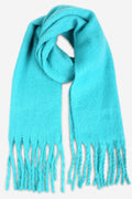 JS2416 Solid color Oblong Scarf with Fringe - MiMi Wholesale