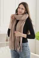 JS2416 Solid color Oblong Scarf with Fringe - MiMi Wholesale