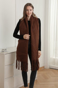 JS2416 Solid color Oblong Scarf with Fringe - MiMi Wholesale