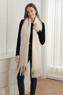 JS2416 Solid color Oblong Scarf with Fringe - MiMi Wholesale