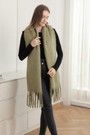 JS2416 Solid color Oblong Scarf with Fringe - MiMi Wholesale