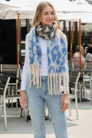 JS2417 Leopard Chunky Oblong Scarf with Fringe - MiMi Wholesale
