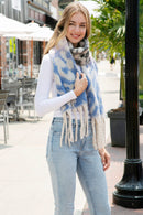 JS2417 Leopard Chunky Oblong Scarf with Fringe - MiMi Wholesale