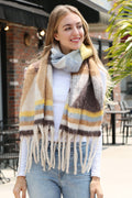 JS2418 Geo Chunky Oblong Scarf with Fringe - MiMi Wholesale