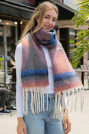 JS2418 Geo Chunky Oblong Scarf with Fringe - MiMi Wholesale