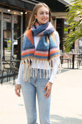 JS2418 Geo Chunky Oblong Scarf with Fringe - MiMi Wholesale