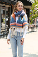 JS2418 Geo Chunky Oblong Scarf with Fringe - MiMi Wholesale