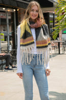 JS2418 Geo Chunky Oblong Scarf with Fringe - MiMi Wholesale