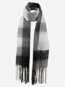 JS2431 Plaid Chunky Scarf With Fringe - MiMi Wholesale