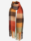 JS2431 Plaid Chunky Scarf With Fringe - MiMi Wholesale