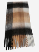 JS2431 Plaid Chunky Scarf With Fringe - MiMi Wholesale
