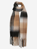 JS2431 Plaid Chunky Scarf With Fringe - MiMi Wholesale