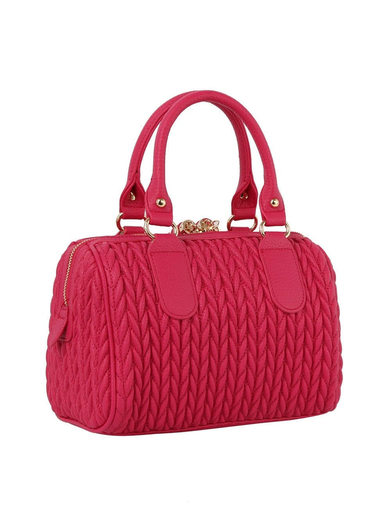 JY0499 Lea Chevron Quilted Satchel With Tassel - MiMi Wholesale