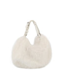 JY0555 Faux Fur Croissant Handbag/Crossbody Bag - MiMi Wholesale