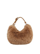 JY0555 Faux Fur Croissant Handbag/Crossbody Bag - MiMi Wholesale