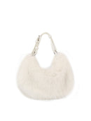 JY0555 Faux Fur Croissant Handbag/Crossbody Bag - MiMi Wholesale
