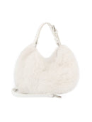 JY0555 Faux Fur Croissant Handbag/Crossbody Bag - MiMi Wholesale