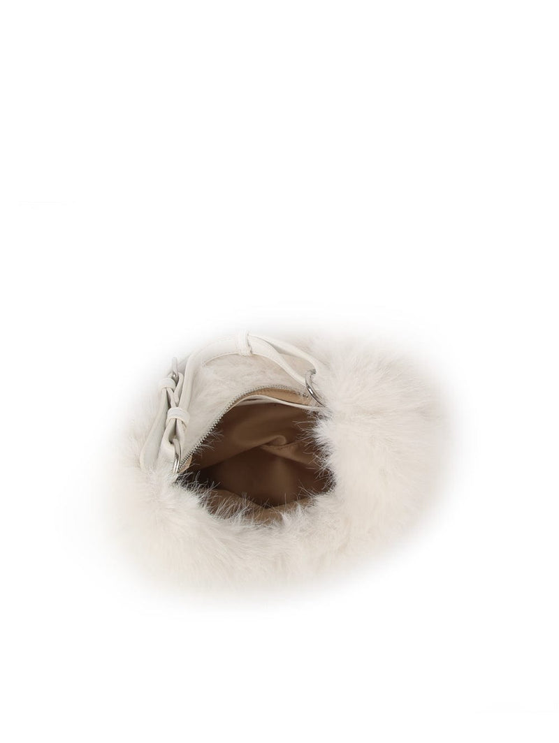 JY0555 Faux Fur Croissant Handbag/Crossbody Bag - MiMi Wholesale