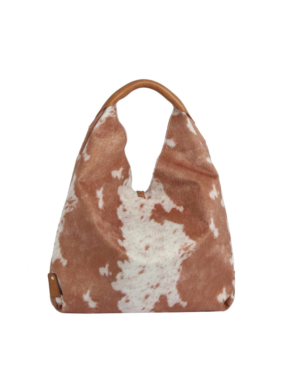 JY0567 Faux Suede Cow Print Hobo Tote Bag With Tassels - MiMi Wholesale