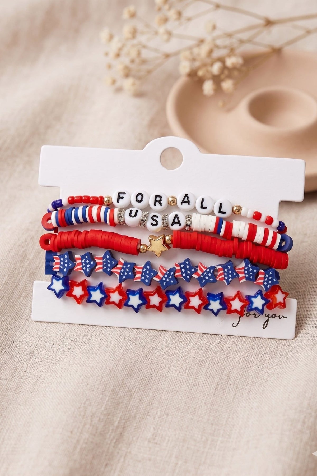 JYB1003 Americana Stretch Layered Bracelet - MiMi Wholesale