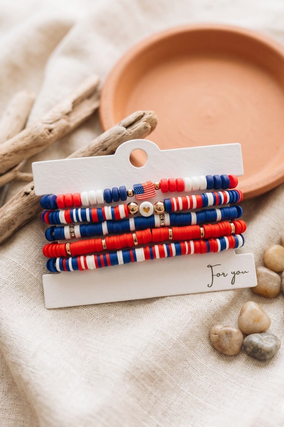 JYB1006 Americana Stretch Layered Bracelet - MiMi Wholesale