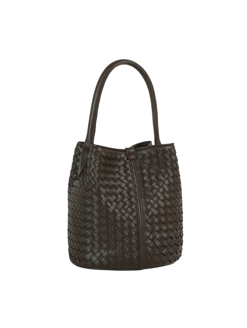 JYE0565 2 in 1 Woven Bucket/Satchel Bag With Pouch - MiMi Wholesale