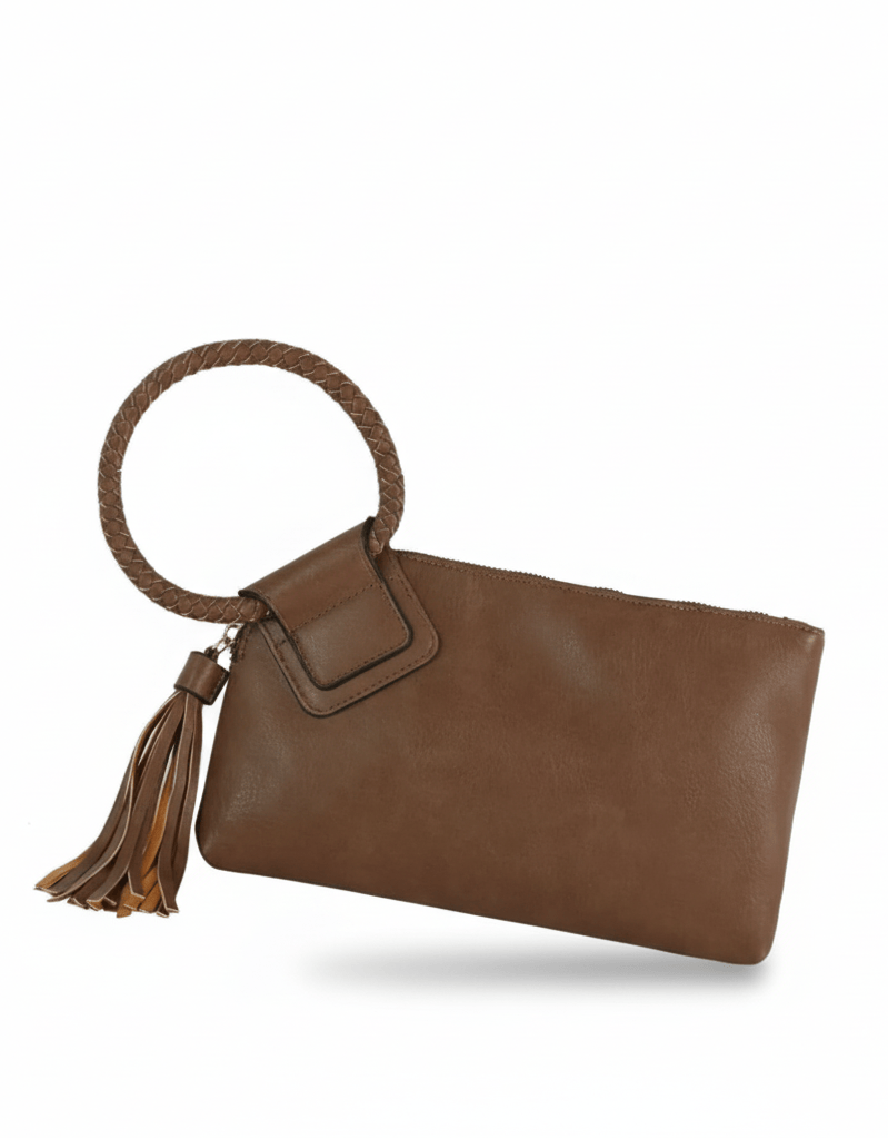 JYM0346 Soft Vegan Leather Wristlet/Clutch With Tassel - MiMi Wholesale