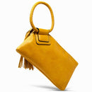 JYM0346 Soft Vegan Leather Wristlet/Clutch With Tassel - MiMi Wholesale