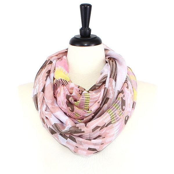 JZ - 14 - BR Aztec Print Infinity Scarf - MiMi Wholesale