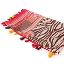 JZ - 18 - C Zebra Print Square Tassel Scarf - MiMi Wholesale