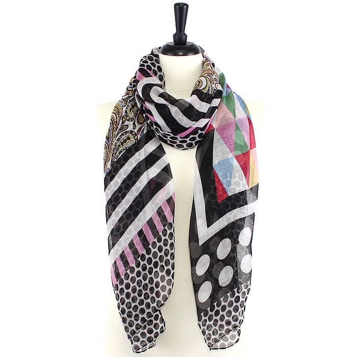 JZ - 3 Dot Print Long Scarf - MiMi Wholesale