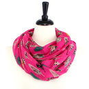 JZ - 9 - HP Feather Print Infinity Scarf - MiMi Wholesale