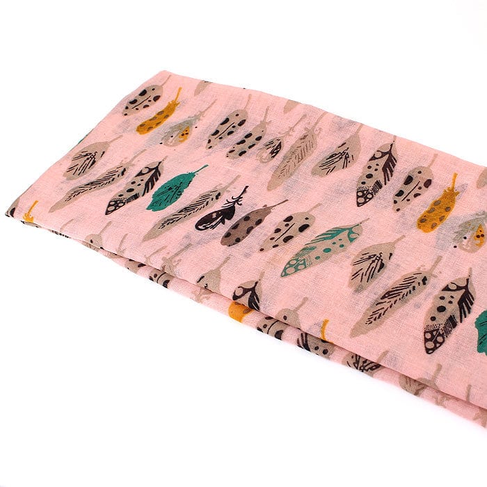 JZ - 9 - P Feather Print Infinity Scarf - MiMi Wholesale