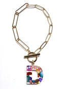 KB8173 Assorted 16 Piece Rainbow Acrylic Initial Toggle Bracelet Pack - MiMi Wholesale