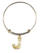 KB8196 Assorted 16 Piece Gold Acrylic Initial Bangle Pack - MiMi Wholesale