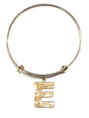 KB8196 Assorted 16 Piece Gold Acrylic Initial Bangle Pack - MiMi Wholesale