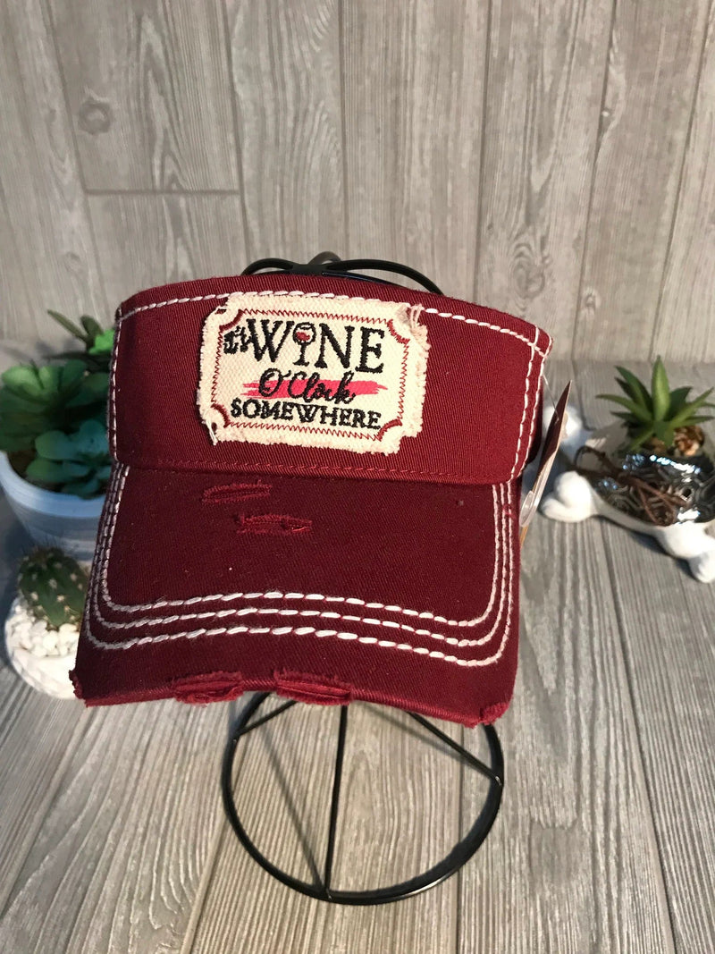 KBR140 It's Wine O Clock Somewhere Visor - MiMi Wholesale