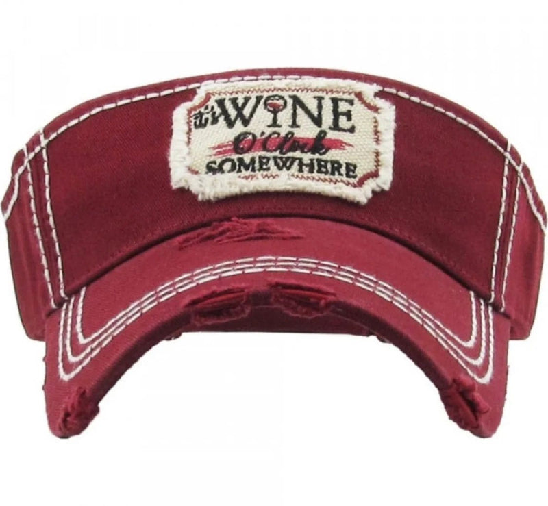 KBR140 It's Wine O Clock Somewhere Visor - MiMi Wholesale