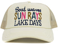 KBV1581 Boat Waves Sun Rays Lake Days Meshback 5 Panel Ballcap - MiMi Wholesale