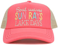 KBV1581 Boat Waves Sun Rays Lake Days Meshback 5 Panel Ballcap - MiMi Wholesale