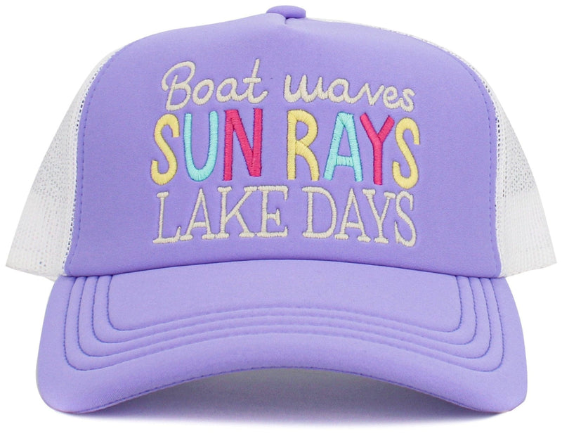 KBV1581 Boat Waves Sun Rays Lake Days Meshback 5 Panel Ballcap - MiMi Wholesale