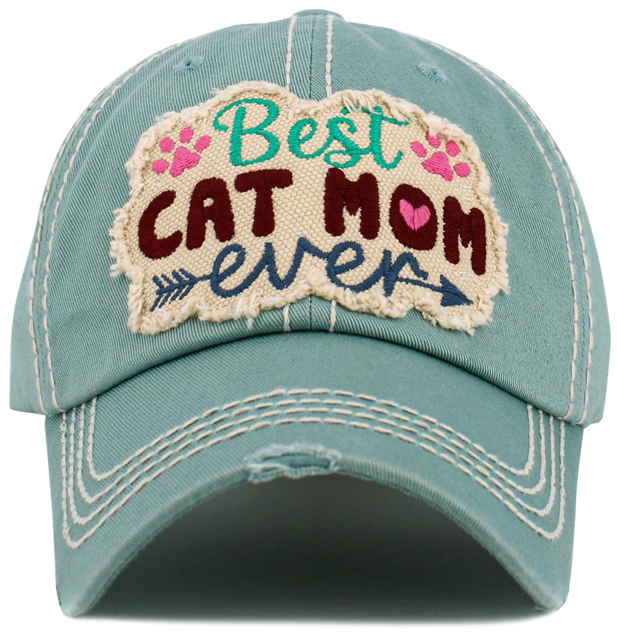 KBV1587 Best Cat Mom Ever Vintage Baseball Cap - MiMi Wholesale