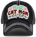 KBV1587 Best Cat Mom Ever Vintage Baseball Cap - MiMi Wholesale