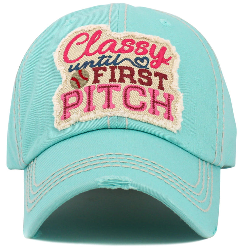 KBV1593 Classy Until First Pitch Vintage Baseball Cap - MiMi Wholesale