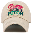 KBV1593 Classy Until First Pitch Vintage Baseball Cap - MiMi Wholesale