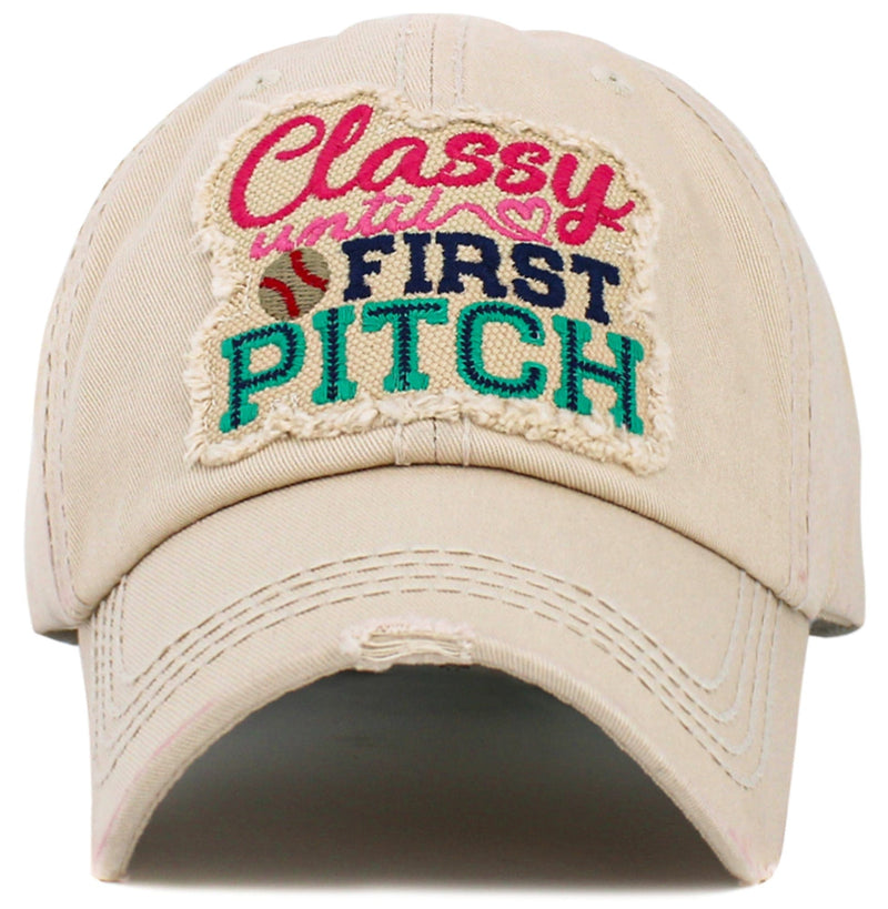 KBV1593 Classy Until First Pitch Vintage Baseball Cap - MiMi Wholesale