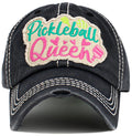 KBV1602 "Pickleball Queen" Vintage Washed Baseball Cap - MiMi Wholesale